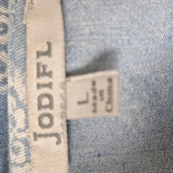 Jodifl Bohemian Paisley Mixed Media Hippie Balloon Sleeve Peasant Boho Top L - Picture 11 of 13